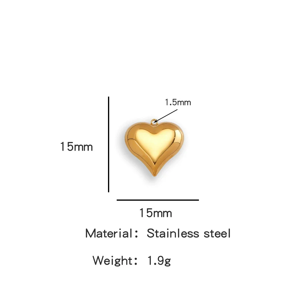 Pendant Stainless Steel Polished Heart Shape Electroplated - Image 6