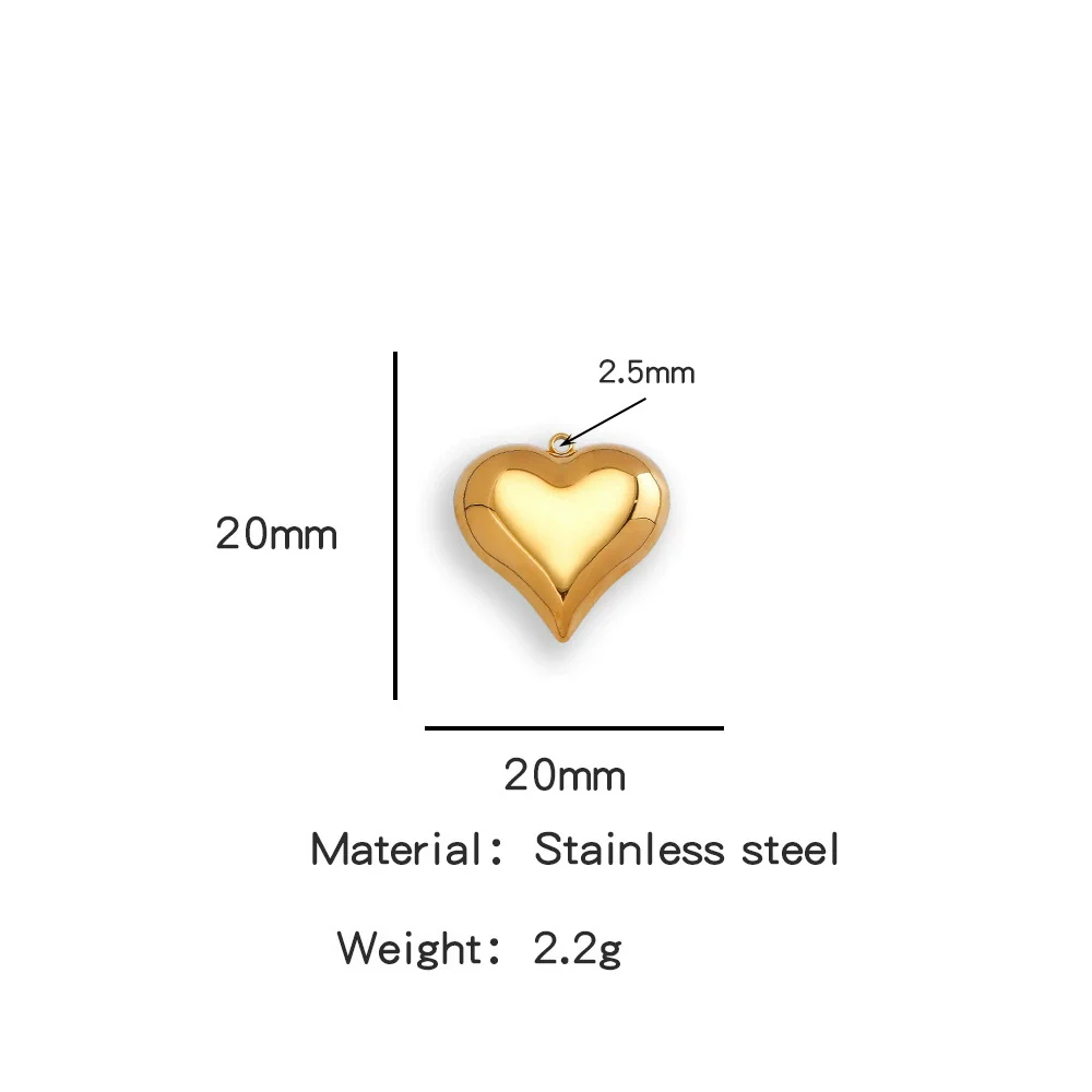 Pendant Stainless Steel Polished Heart Shape Electroplated - Image 7