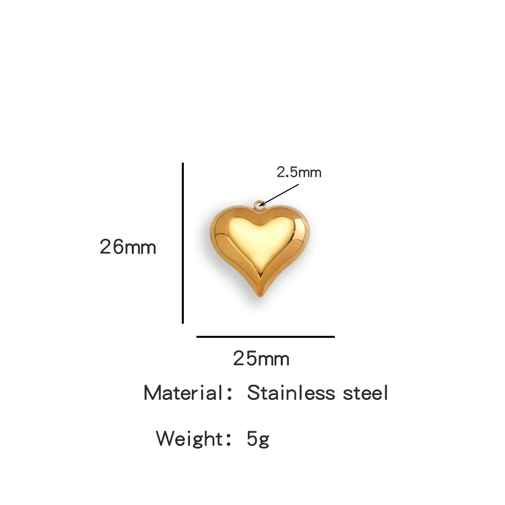 Pendant Stainless Steel Polished Heart Shape Electroplated - Image 9