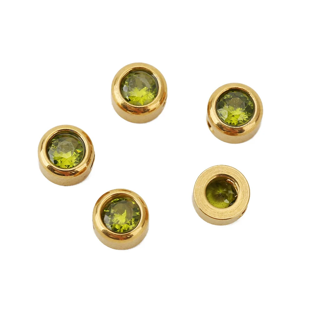 Perforated Beads Stainless Steel Electroplated Cat Eye Beads With Love Pattern - Image 9