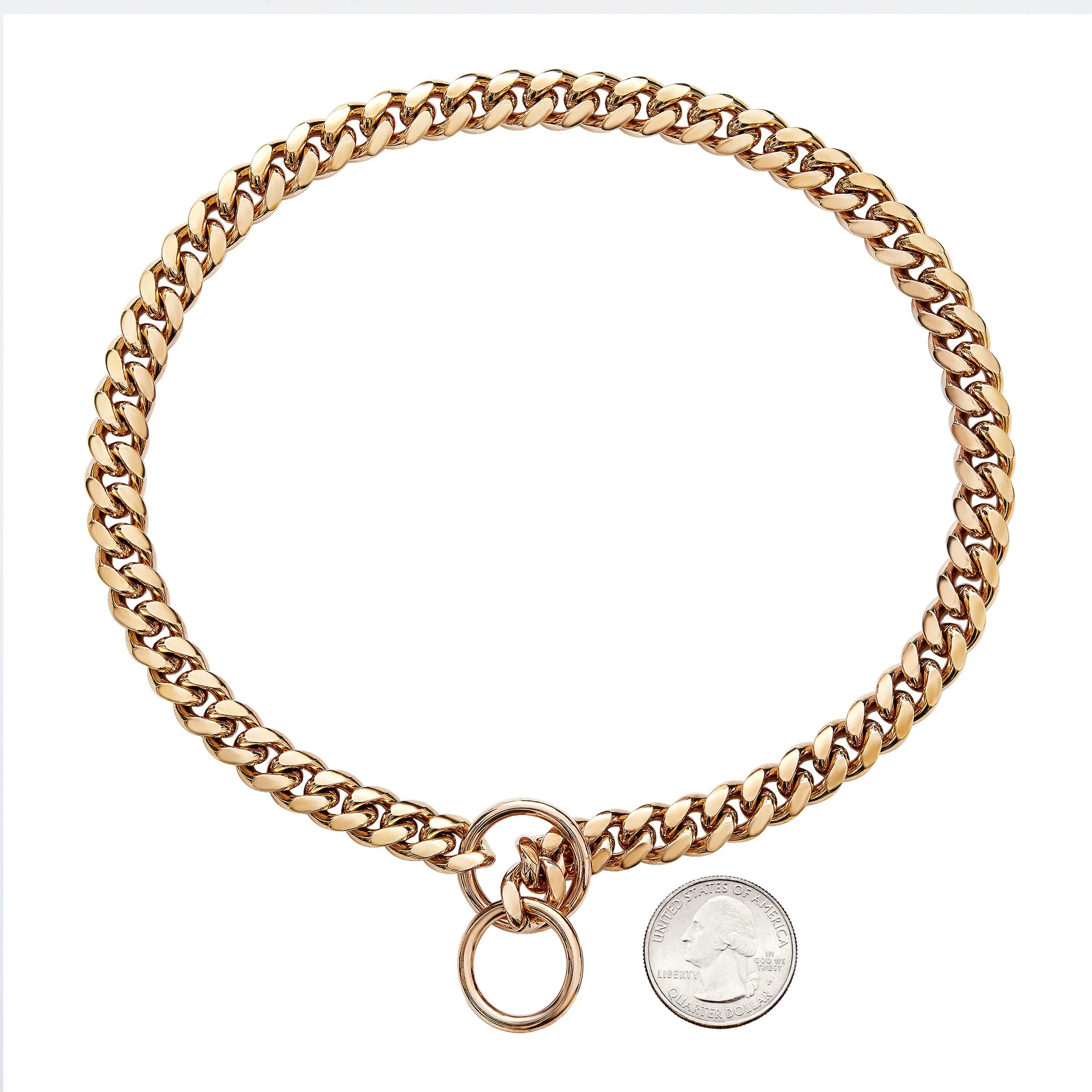 Pet Dog And Cat Chain Titanium Steel Cuban Chain With Encrypted Chain And Polished Vacuum Plating - Image 9