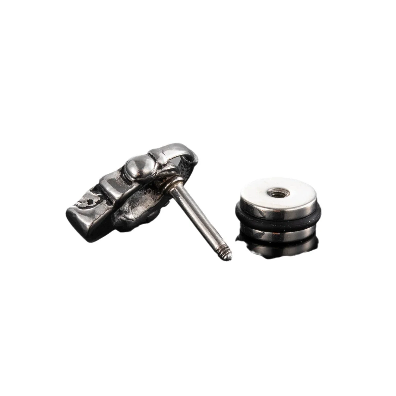 Piercing Earrings Stainless Steel Casting Inlaid Skull Sun Punk Style Polishing For Men - Image 5