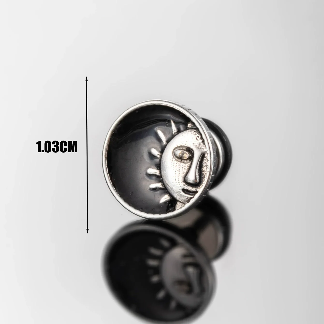 Piercing Earrings Stainless Steel Casting Inlaid Skull Sun Punk Style Polishing For Men - Image 6