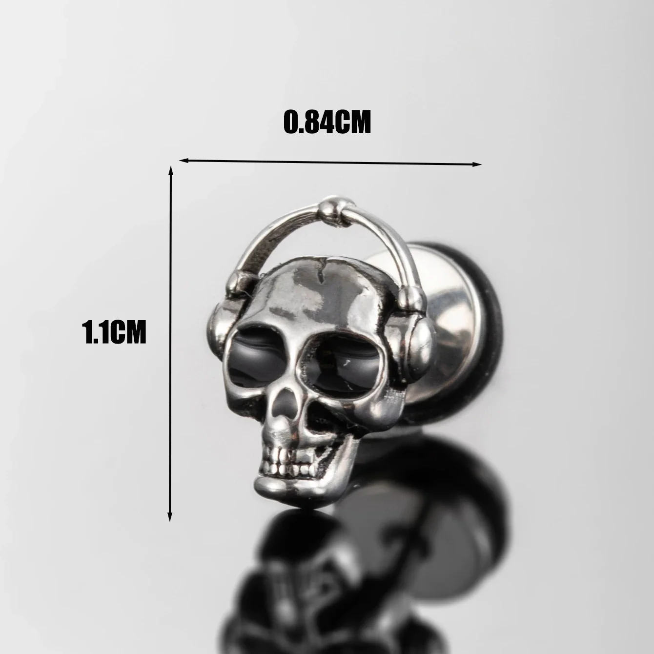 Piercing Earrings Stainless Steel Casting Inlaid Skull Sun Punk Style Polishing For Men - Image 7