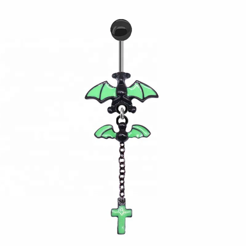 Piercing Jewelry Bat Series Heart Shaped Navel Ring Breast Ring Ear Bone Nail Made Of Rhinestone - Image 12