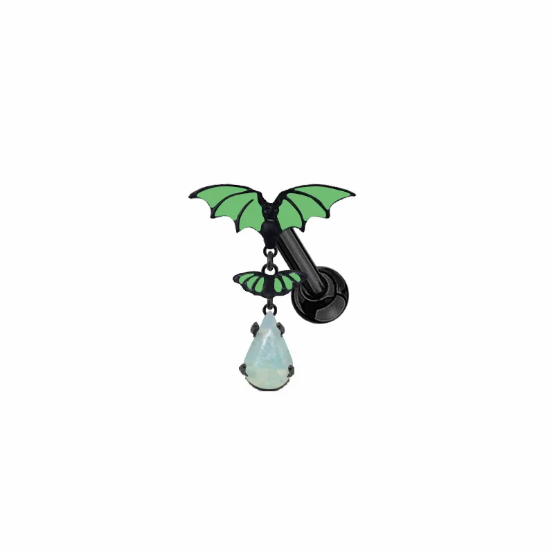 Piercing Jewelry Bat Series Heart Shaped Navel Ring Breast Ring Ear Bone Nail Made Of Rhinestone - Image 15