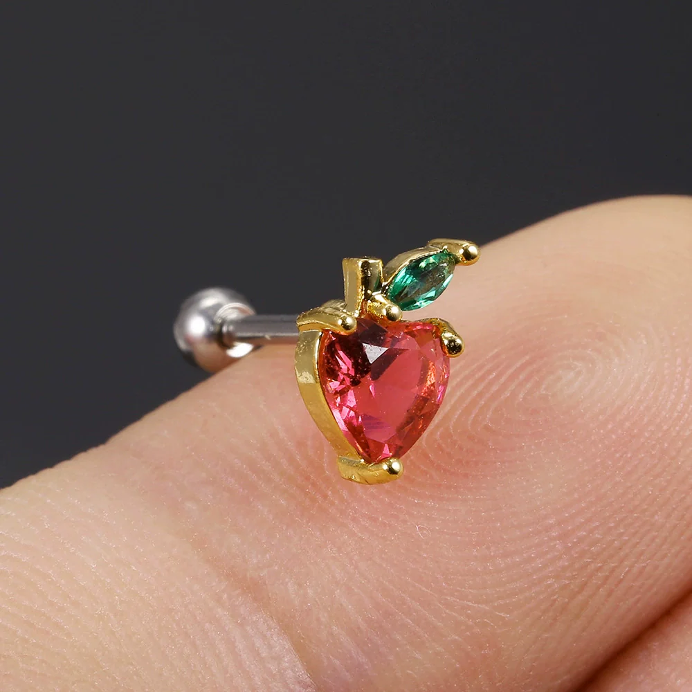 Piercing Jewelry Fruit Earrings Copper Real Gold Plating - Image 15