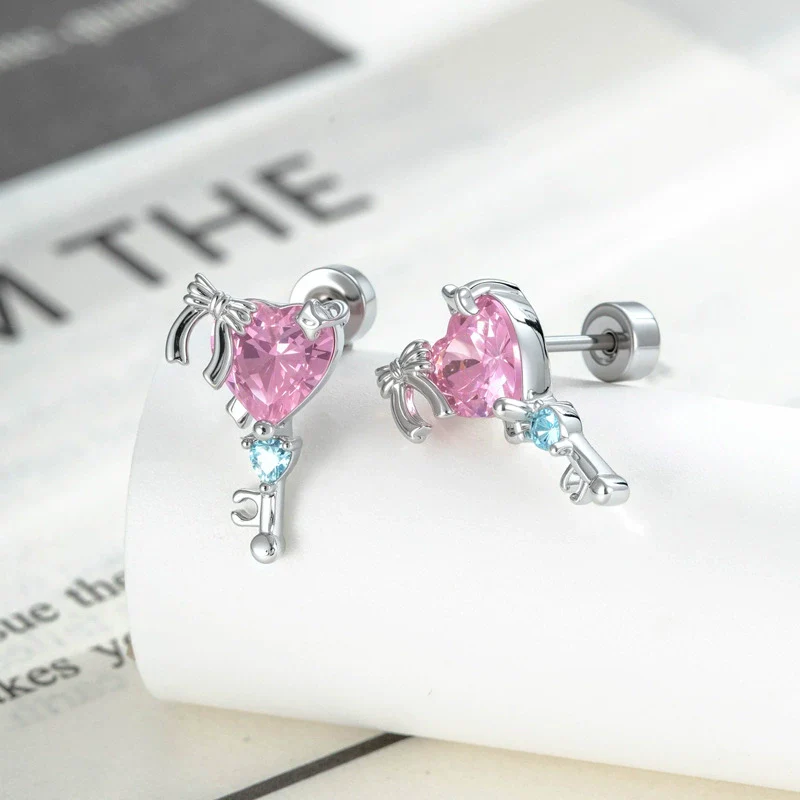 Piercing Jewelry Metal Heart Zircon Set Design - Image 3