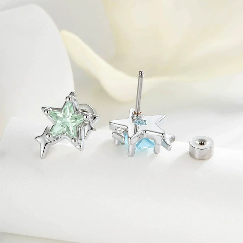 Piercing Jewelry Metal Set With Zirconia Starburst Design For Women - Image 4