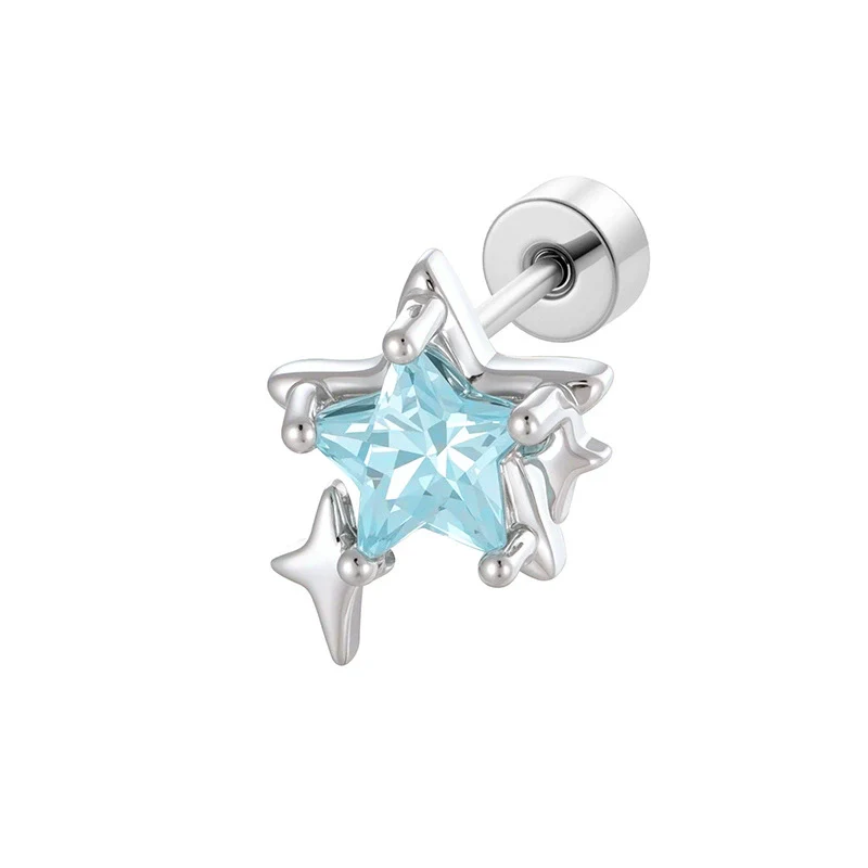 Piercing Jewelry Metal Set With Zirconia Starburst Design For Women - Image 5