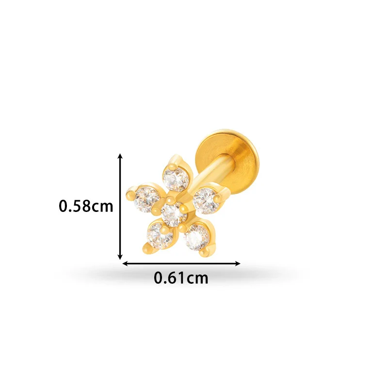 Piercing Jewelry Stainless Steel Flower Butterfly Electroplated For Women - Image 13