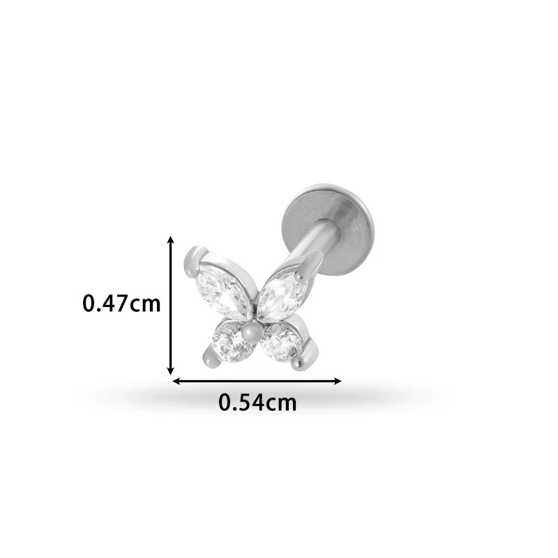 Piercing Jewelry Stainless Steel Flower Butterfly Electroplated For Women - Image 16