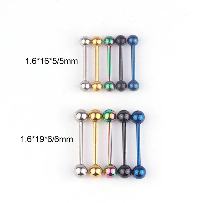 Piercing Jewelry Stainless Steel Geometric Electroplating Tongue Rings Nipple Rings Unisex