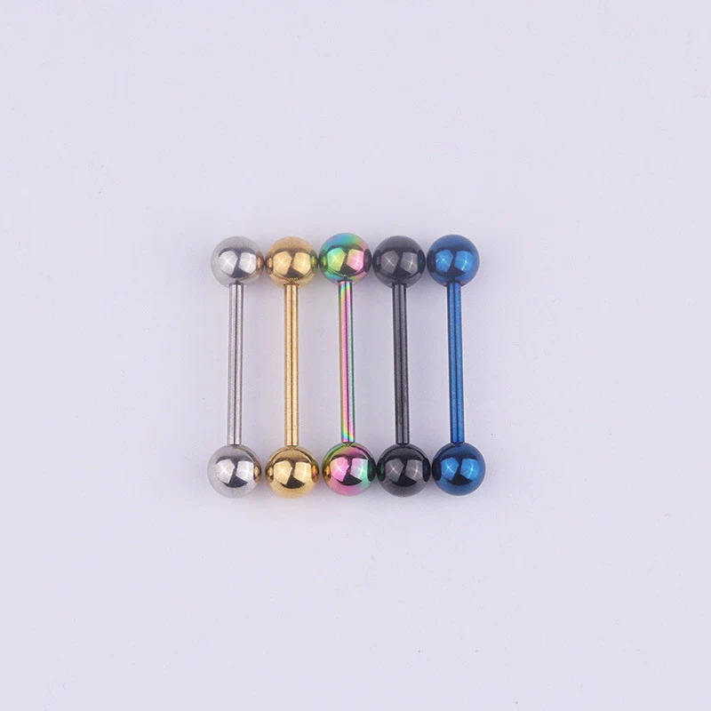 Piercing Jewelry Stainless Steel Geometric Electroplating Tongue Rings Nipple Rings Unisex - Image 2