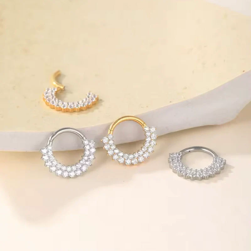 Piercing Jewelry Stainless Steel Heart Shape Diamond Nose Ring And Nose Nail - Image 2