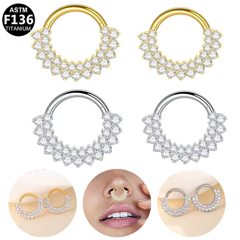 Piercing Jewelry Stainless Steel Heart Shape Diamond Nose Ring And Nose Nail - Image 3