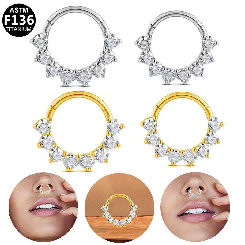 Piercing Jewelry Stainless Steel Heart Shape Diamond Nose Ring And Nose Nail - Image 4