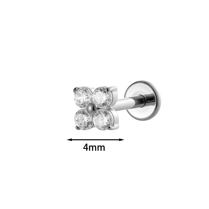 Piercing Jewelry Titanium Alloy Geometric Electroplated Small Flower Style - Image 10