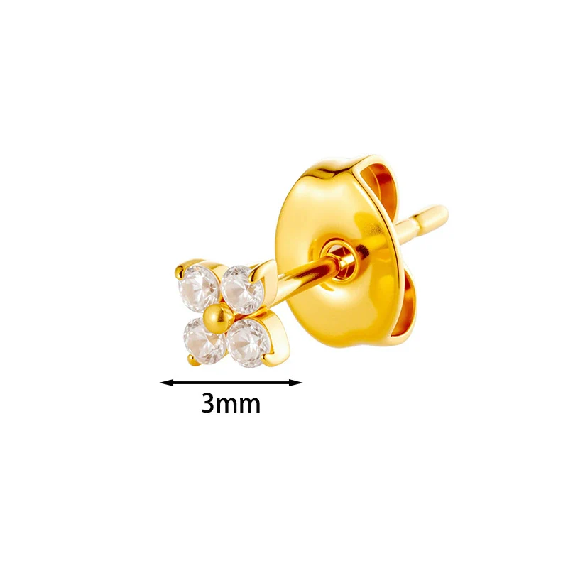 Piercing Jewelry Titanium Alloy Geometric Electroplated Small Flower Style - Image 7