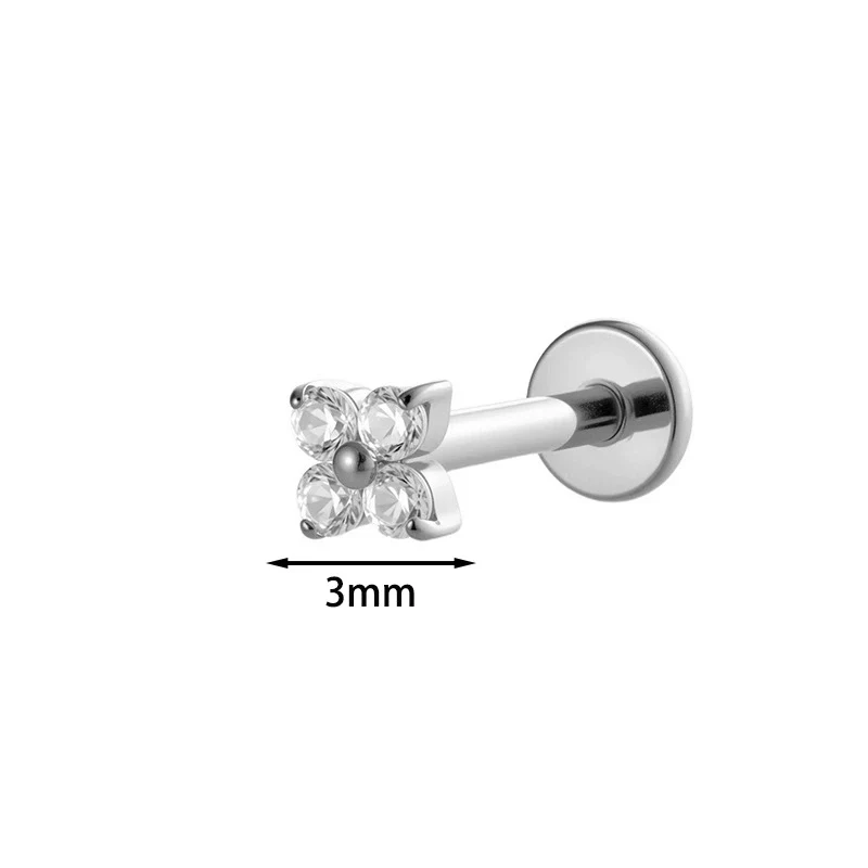 Piercing Jewelry Titanium Alloy Geometric Electroplated Small Flower Style - Image 8