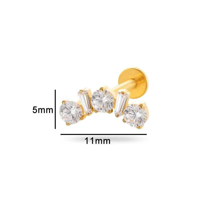 Piercing Jewelry Titanium Alloy Heart Shape Electroplating Women's - Image 11