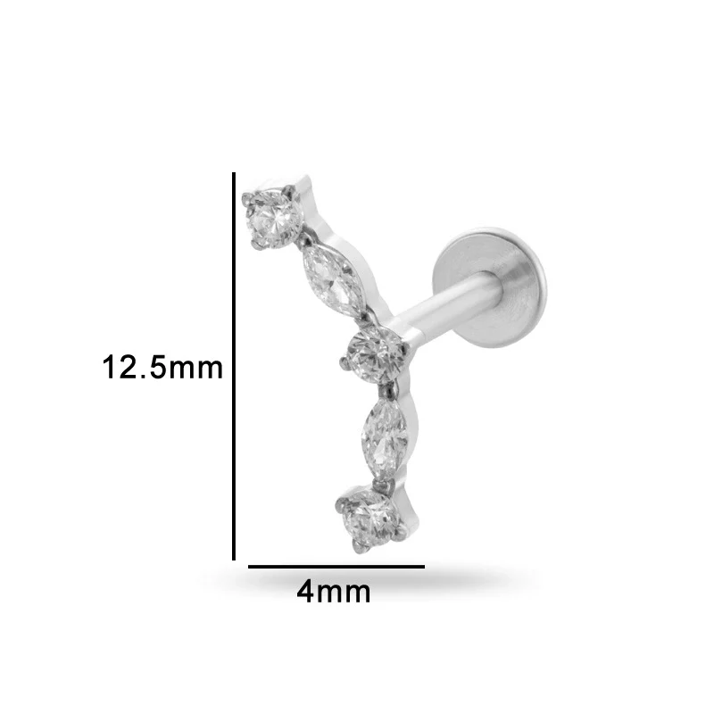 Piercing Jewelry Titanium Alloy Heart Shape Electroplating Women's - Image 14