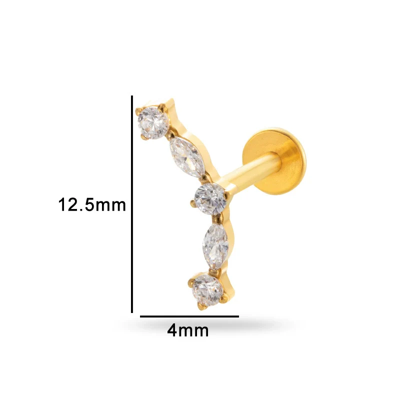 Piercing Jewelry Titanium Alloy Heart Shape Electroplating Women's - Image 15
