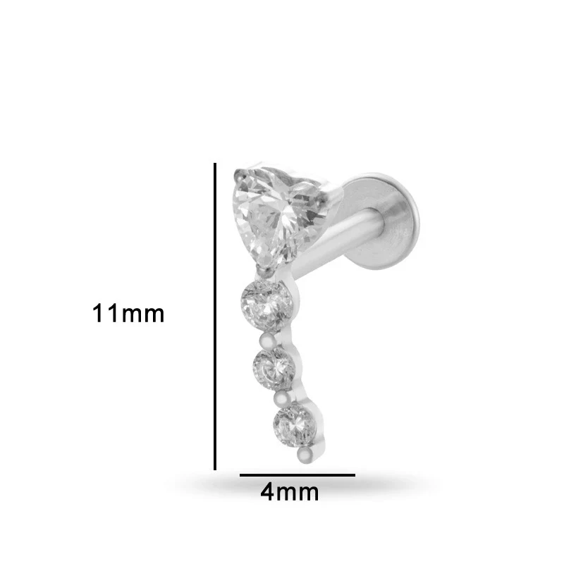 Piercing Jewelry Titanium Alloy Heart Shape Electroplating Women's - Image 18