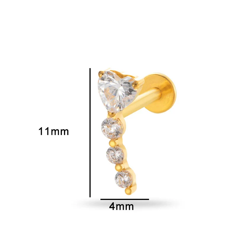 Piercing Jewelry Titanium Alloy Heart Shape Electroplating Women's - Image 19