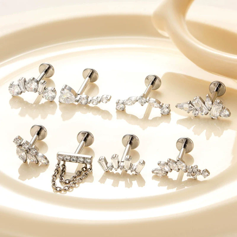 Piercing Jewelry Titanium Alloy Heart Shape Electroplating Women's - Image 4