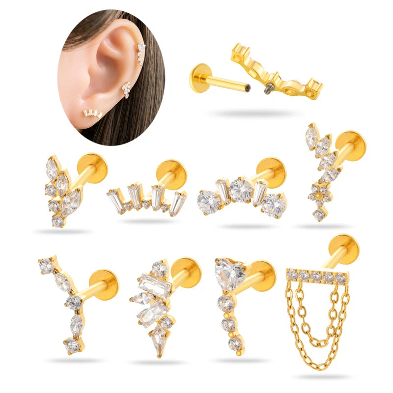 Piercing Jewelry Titanium Alloy Heart Shape Electroplating Women's - Image 5