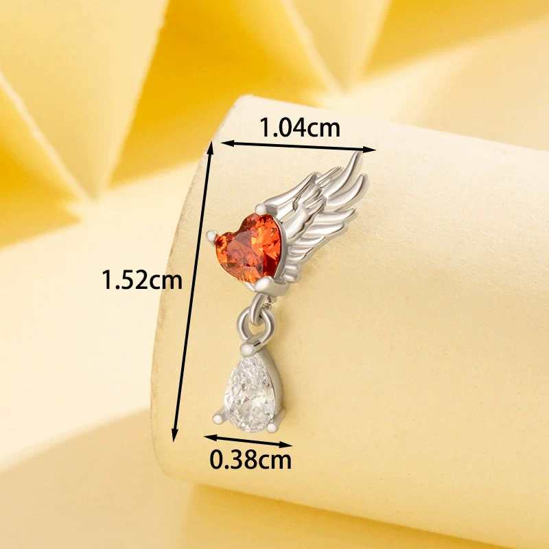 Piercing Jewelry Titanium Steel Angel Wing Zirconia For Women - Image 4