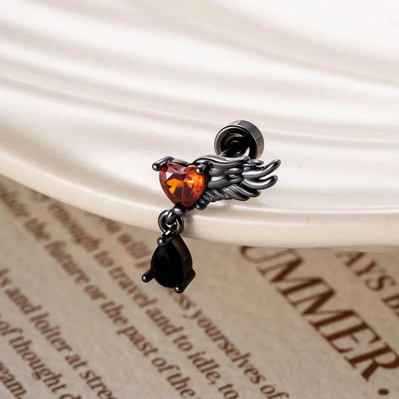 Piercing Jewelry Titanium Steel Angel Wing Zirconia For Women - Image 6