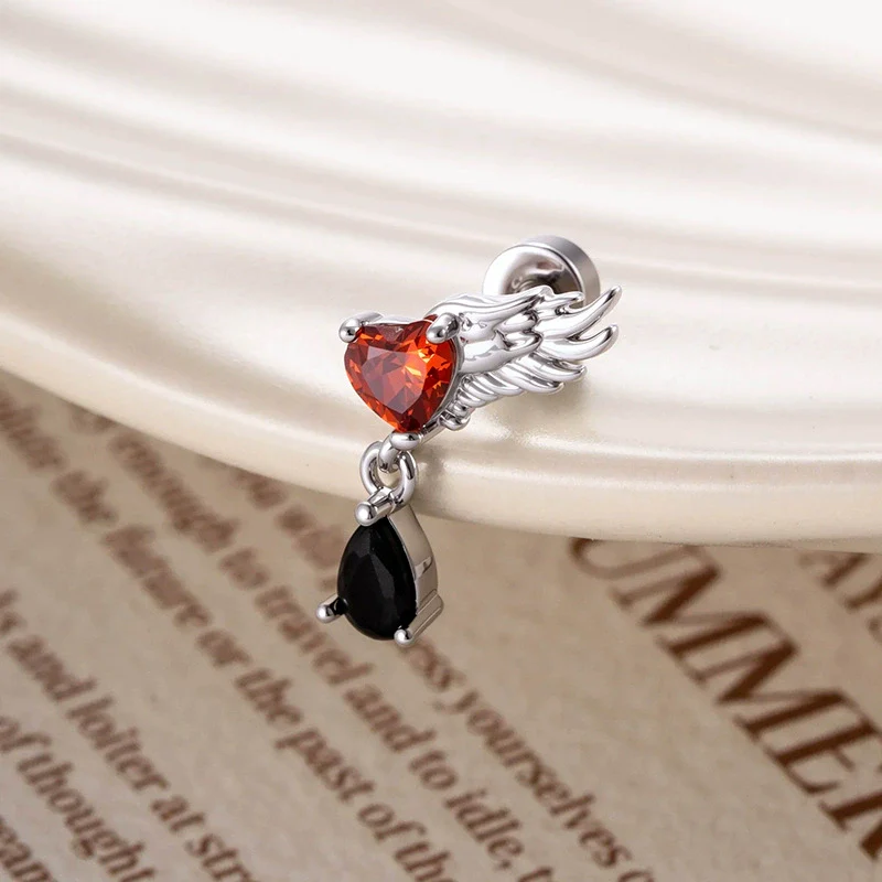 Piercing Jewelry Titanium Steel Angel Wing Zirconia For Women - Image 8