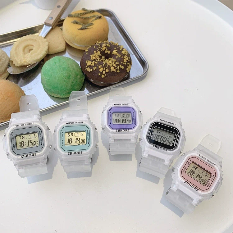Plastic And Silicone Unicorn Square Electronic Watch For General Gender Leisure Style