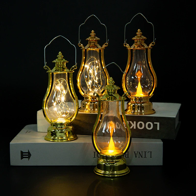 Plastic Electronic Candle Pony Lantern Satchel Lamp Retro Kerosene Lamp With Injection Molding Blow Molding Handmade Craft - Image 2