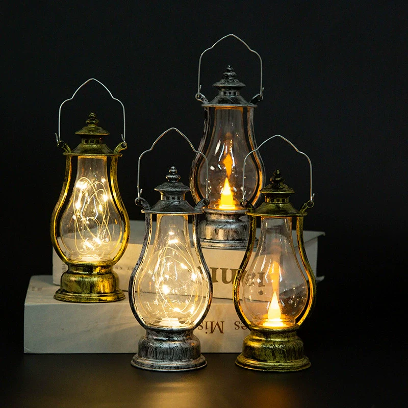 Plastic Electronic Candle Pony Lantern Satchel Lamp Retro Kerosene Lamp With Injection Molding Blow Molding Handmade Craft - Image 3