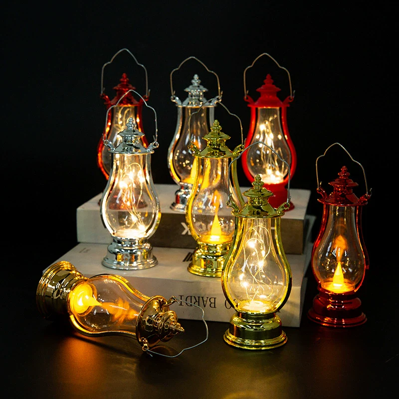 Plastic Electronic Candle Pony Lantern Satchel Lamp Retro Kerosene Lamp With Injection Molding Blow Molding Handmade Craft - Image 4