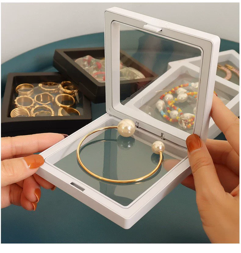 Plastic Jewelry Display And Storage Box For Bracelets With Transparent Elastic Plastic Suspension Packaging - Image 2