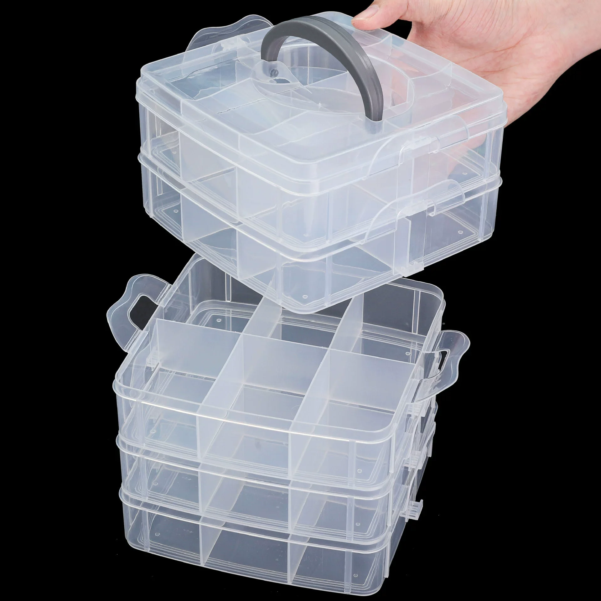 Plastic Jewelry Storage Box Multilayer Removable For Earrings Rings Lego Toys - Image 4