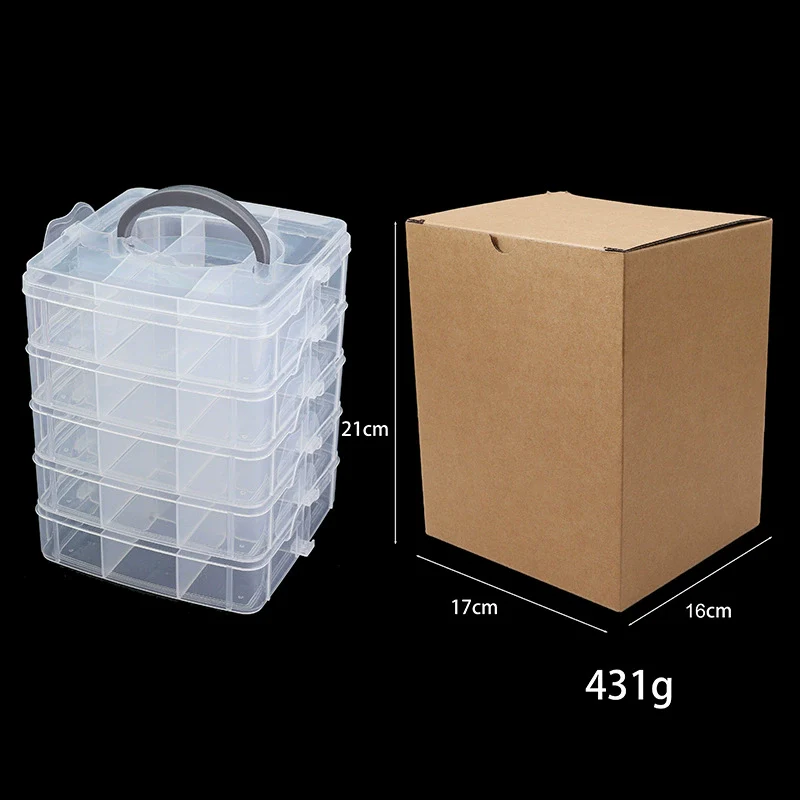 Plastic Jewelry Storage Box Multilayer Removable For Earrings Rings Lego Toys - Image 8