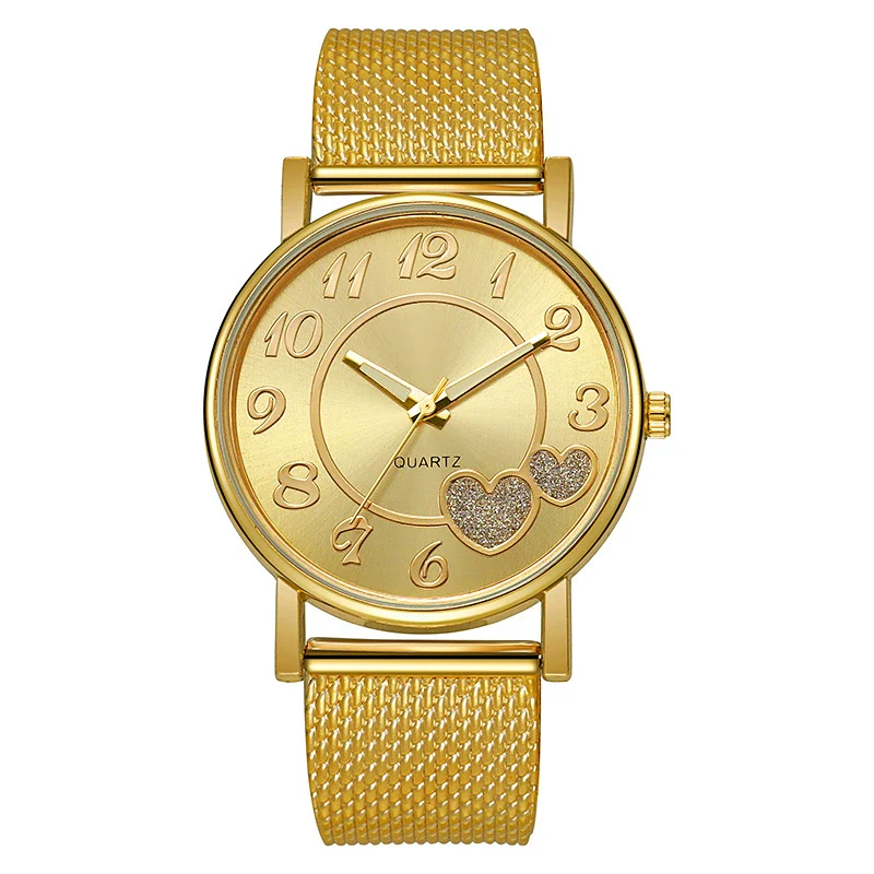Plastic Mesh Belt Quartz Watch Heartshaped Casual Unisex - Image 6