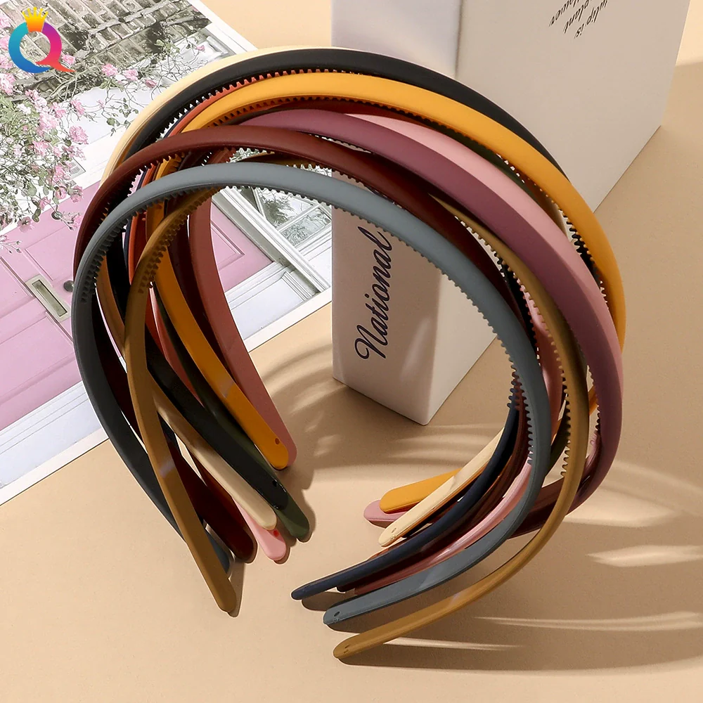 Plastic Resin Handmade Women's Headband Hair Accessories Frosted Morandi Pure Color