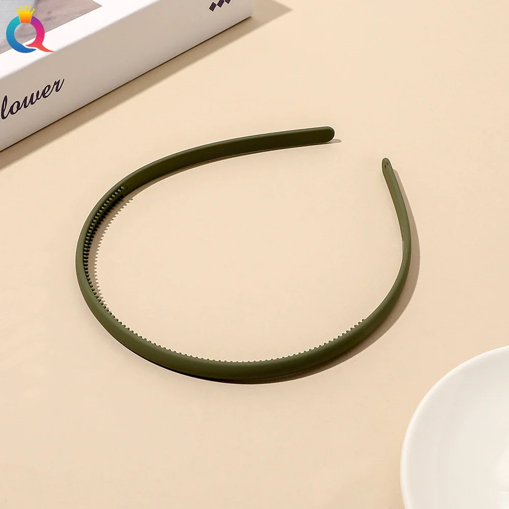 Plastic Resin Handmade Women's Headband Hair Accessories Frosted Morandi Pure Color - Image 11
