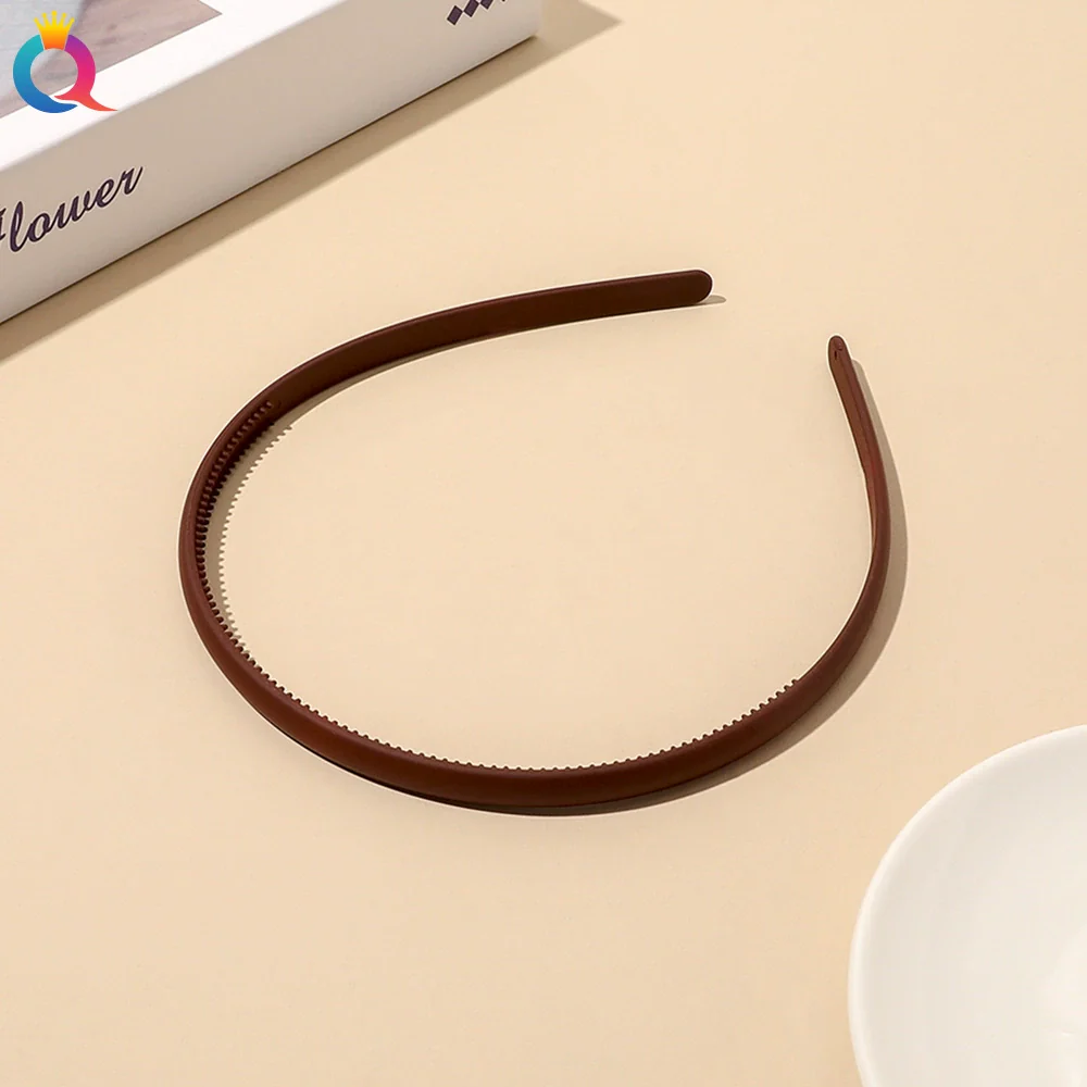 Plastic Resin Handmade Women's Headband Hair Accessories Frosted Morandi Pure Color - Image 14
