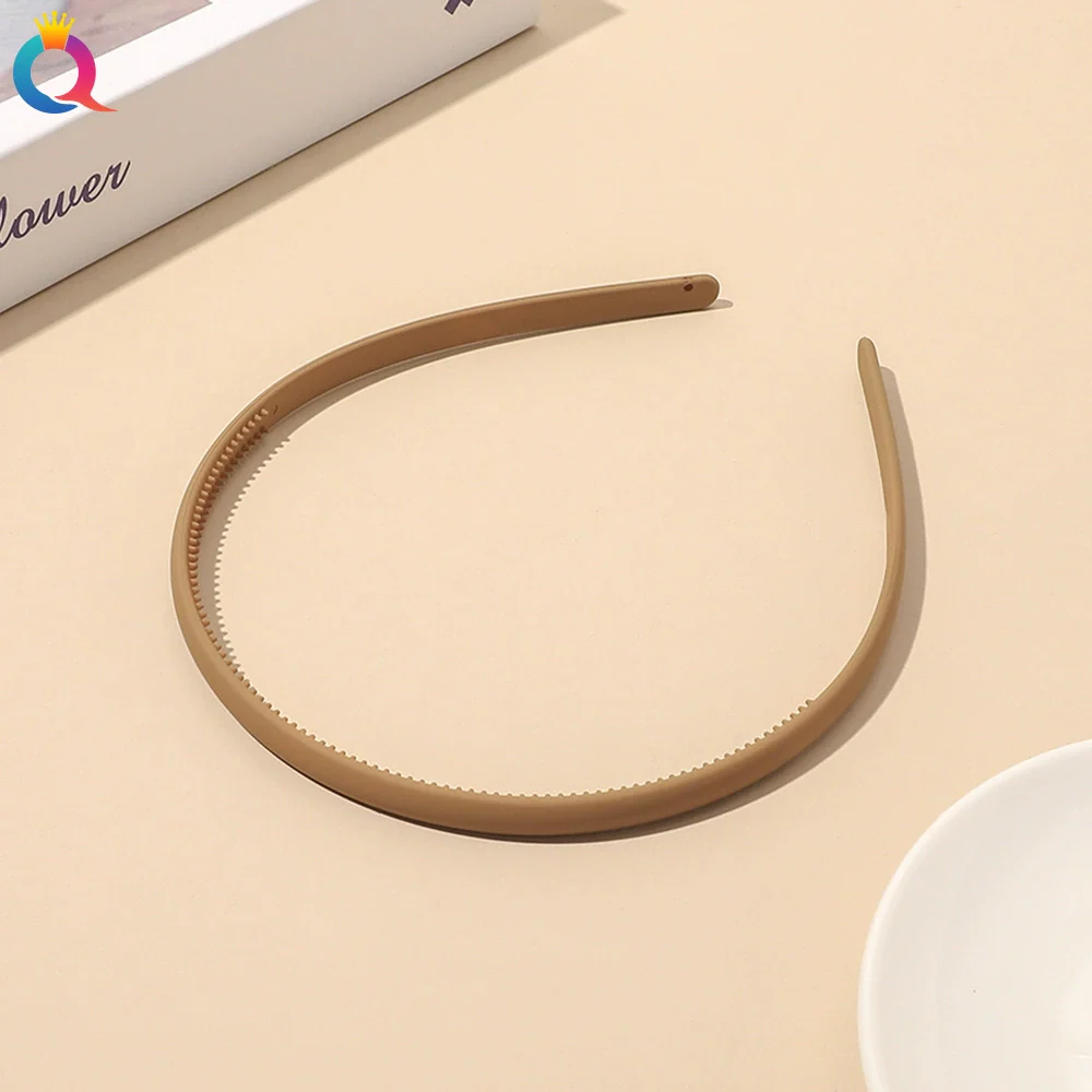 Plastic Resin Handmade Women's Headband Hair Accessories Frosted Morandi Pure Color - Image 4
