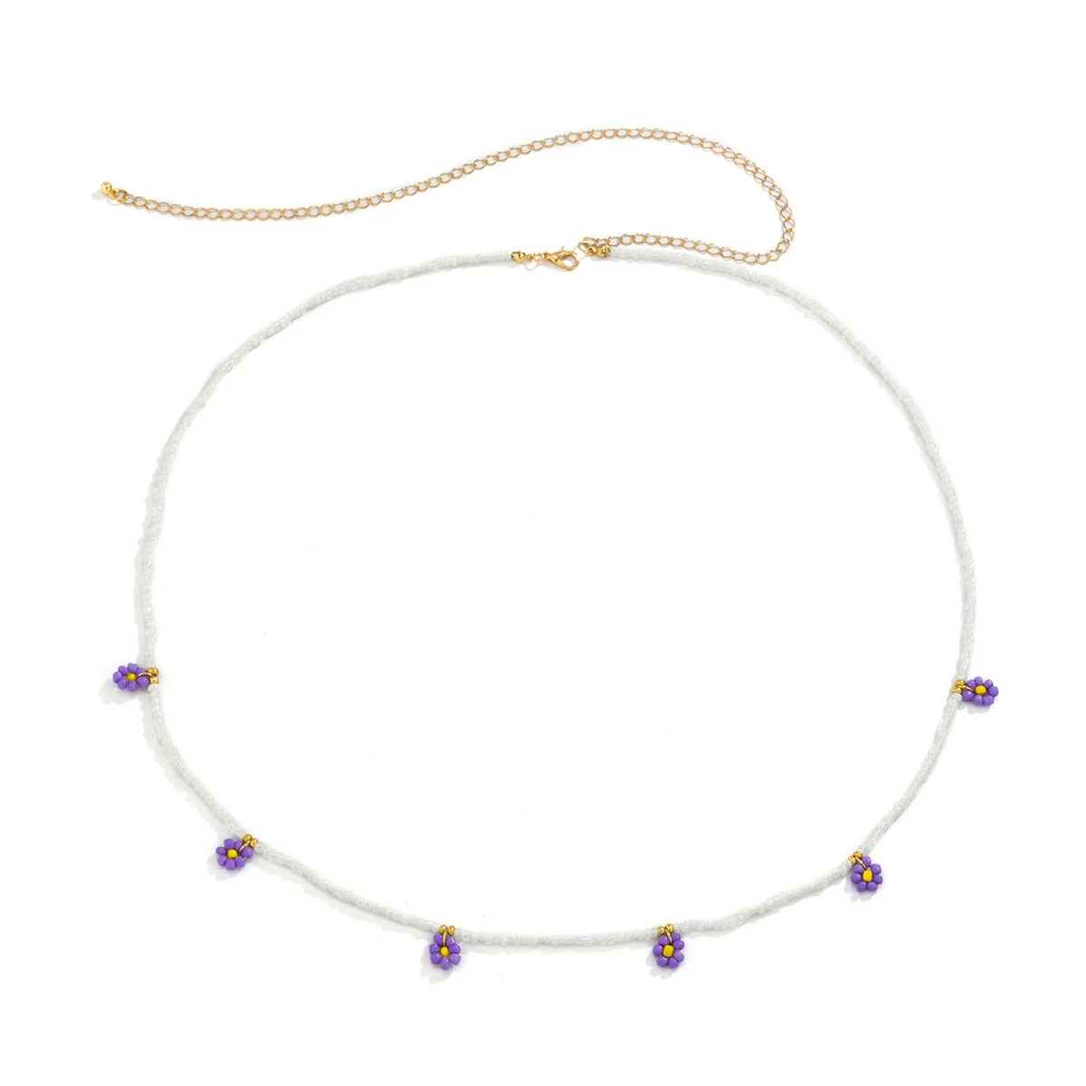 Plastic Small Daisy Flower Woven Waist Chain For Women Pastoral Style - Image 12