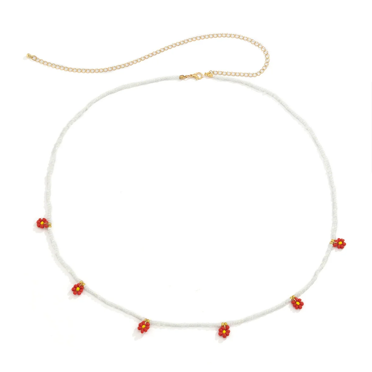 Plastic Small Daisy Flower Woven Waist Chain For Women Pastoral Style - Image 3