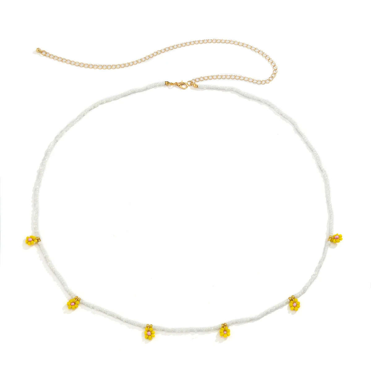 Plastic Small Daisy Flower Woven Waist Chain For Women Pastoral Style - Image 8