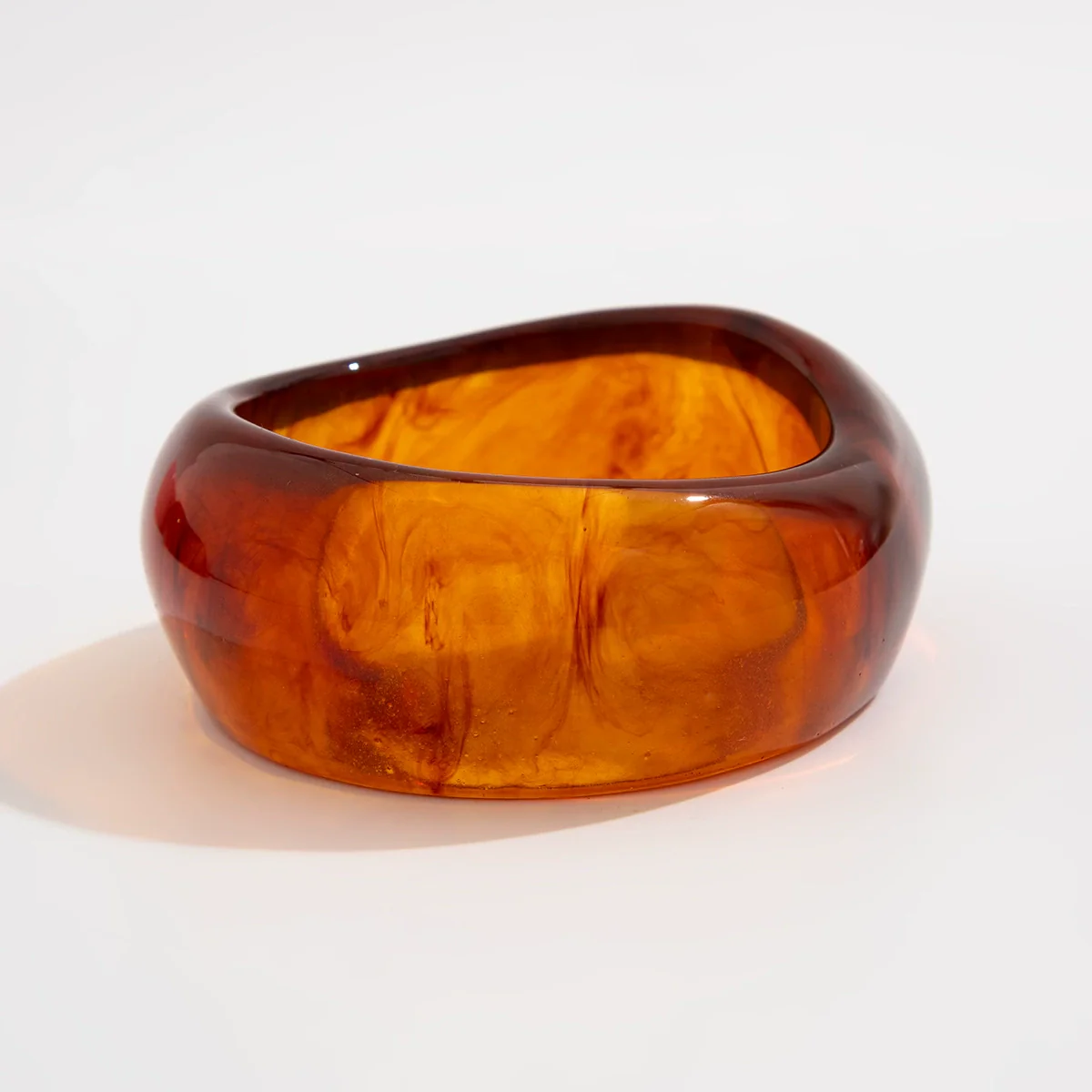 Plastic Translucent Color Wide Handmade Geometric Style Bracelet For Women - Image 5